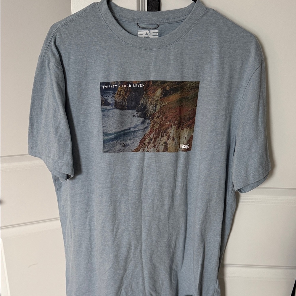 American Eagle Outfitters Men's Gray Graphic Tee